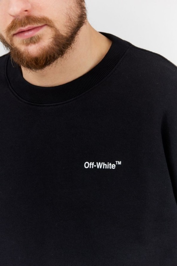 OFF-WHITE Czarna bluza męska z nadrukiem na plecach