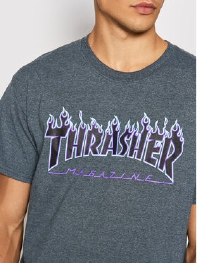 Thrasher T-Shirt Flame Granatowy Regular Fit