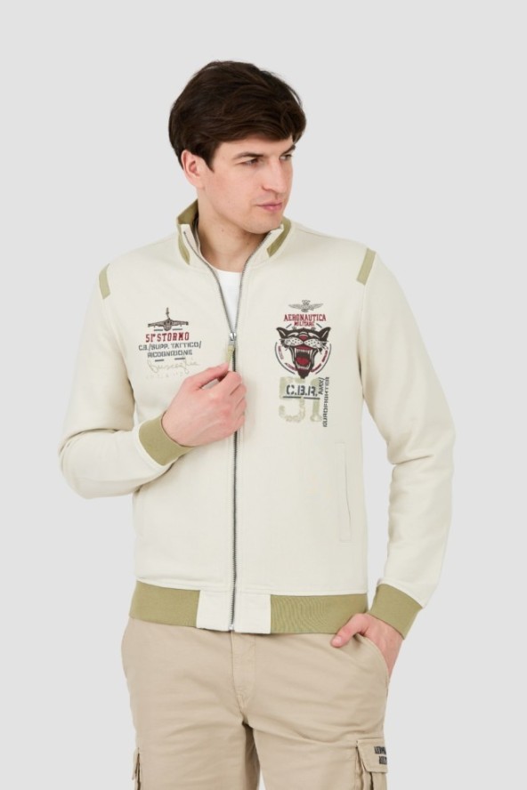 AERONAUTICA MILITARE Beżowa bluza Embroidered 51st