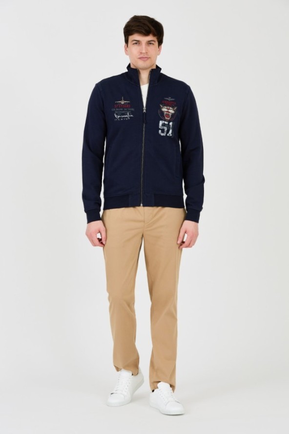 AERONAUTICA MILITARE Granatowy bluza Embroidered 51st