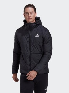 adidas Kurtka przejściowa BSC 3-Stripes Hooded Insulated Jacket HG6276 Czarny Regular Fit