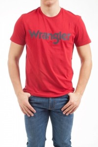 WRANGLER LOGO TEE MĘSKI T-SHIRT KOSZULKA TRUE RED W7M0D3X74