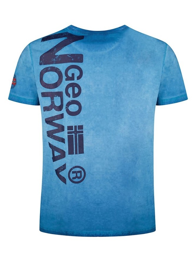 Geographical Norway Koszulka "Jotz" w kolorze błękitnym rozmiar: S