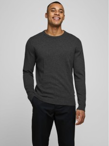 Jack&Jones Sweter Basic 12137190 Szary Regular Fit