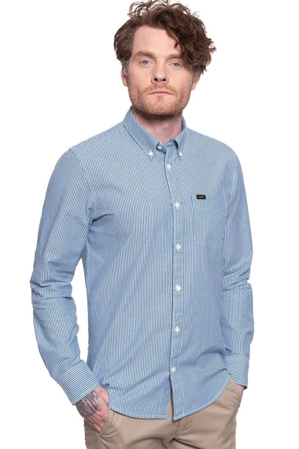 KOSZULA LEE BUTTON DOWN OIL BLUE L880ONMO