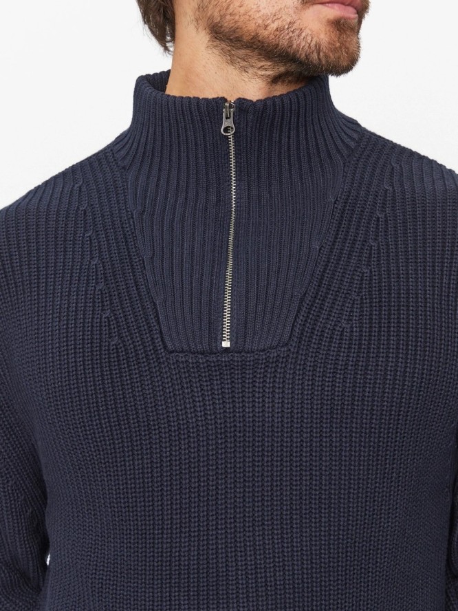 LEE HALF ZIP KNIT SKY MĘSKI SWETER ELEGANCKI CIEPŁY SKY BLUE 112341694 L83Y016371