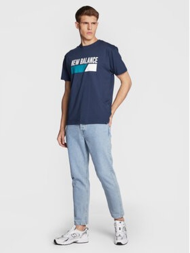 New Balance T-Shirt MT23901 Granatowy Relaxed Fit