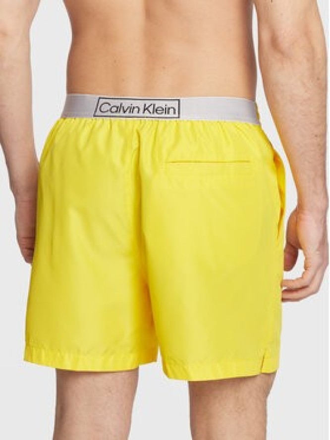 Calvin Klein Swimwear Szorty kąpielowe KM0KM00787 Żółty Regular Fit