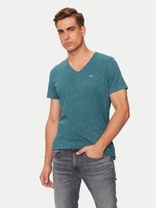 Tommy Jeans T-Shirt Jaspe DM0DM09587 Zielony Slim Fit