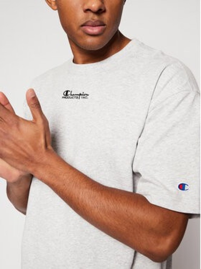 Champion T-Shirt Deconstructed C Logo 214420 Szary Custom Fit