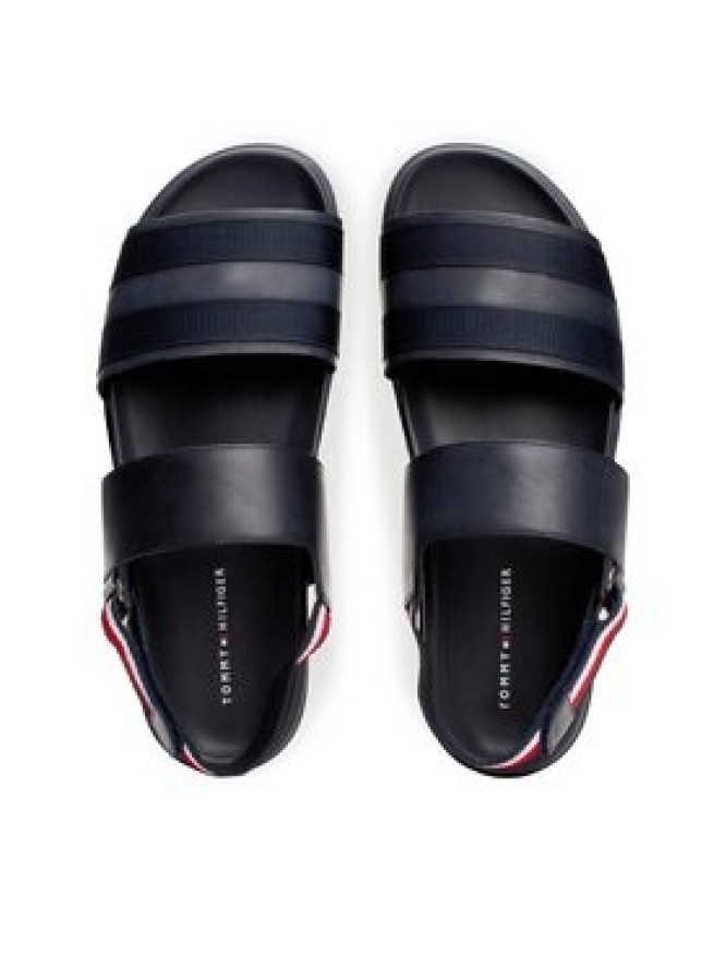 Tommy Hilfiger Sandały Elevated Hilfiger Strappy Sandal FM0FM05008 Granatowy