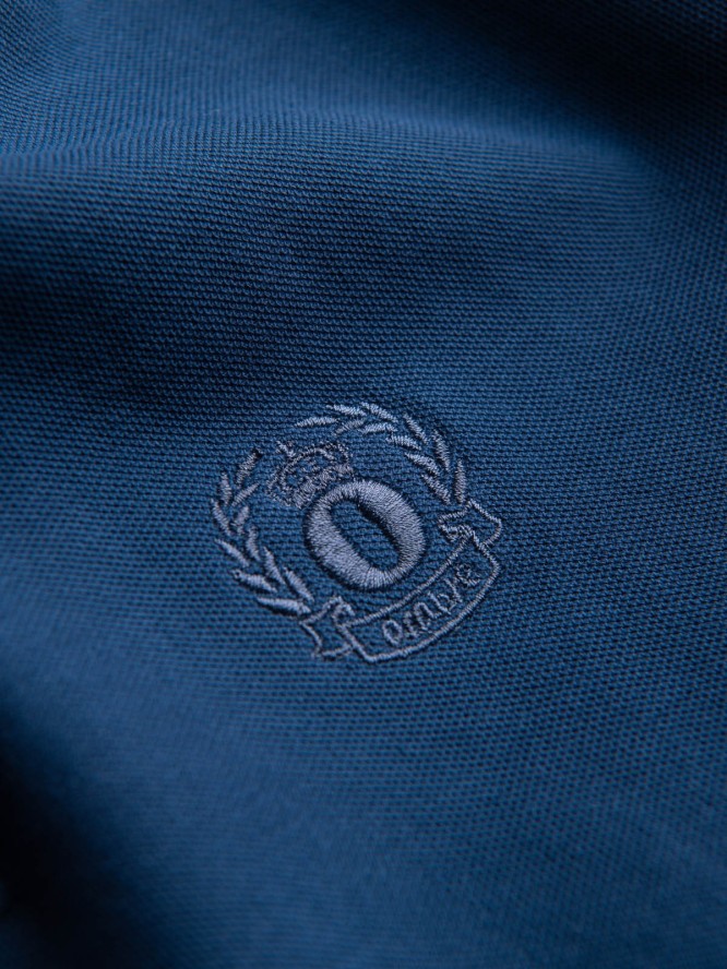 Koszulka męska polo z dzianiny pique - ciemnoniebieski V13 S1374 - XXL