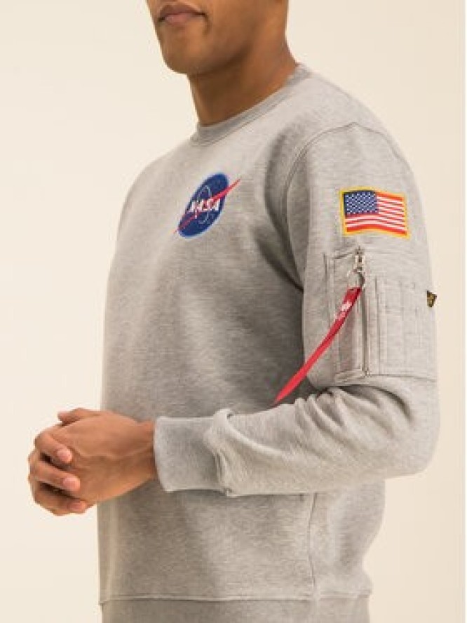 Alpha Industries Bluza Space Shuttle 178307 Szary Regular Fit