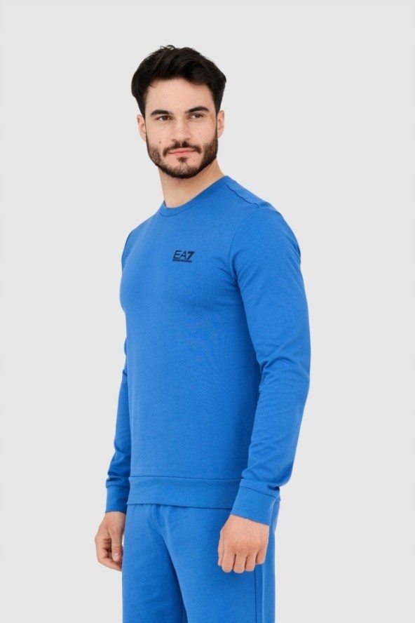 EA7 Niebieska bluza męska z czarnym logo