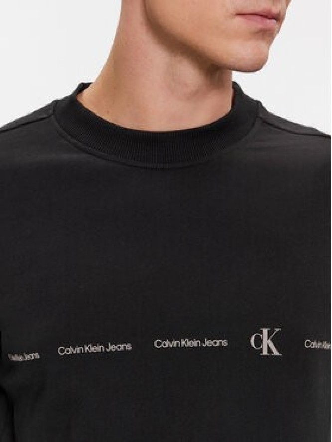 Calvin Klein Jeans Bluza Logo Repeat J30J324624 Czarny Regular Fit