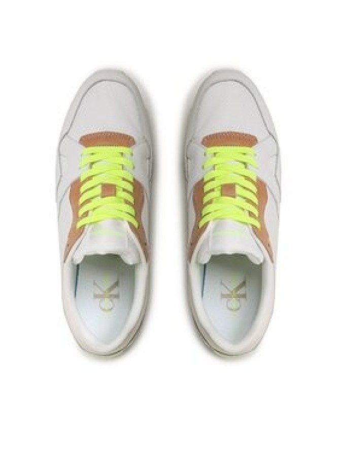 Calvin Klein Jeans Sneakersy Retro Runner Fluo Contrast YM0YM00619 Biały