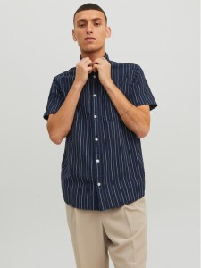 Jack&Jones Koszula Tulum 12234699 Granatowy Relaxed Fit