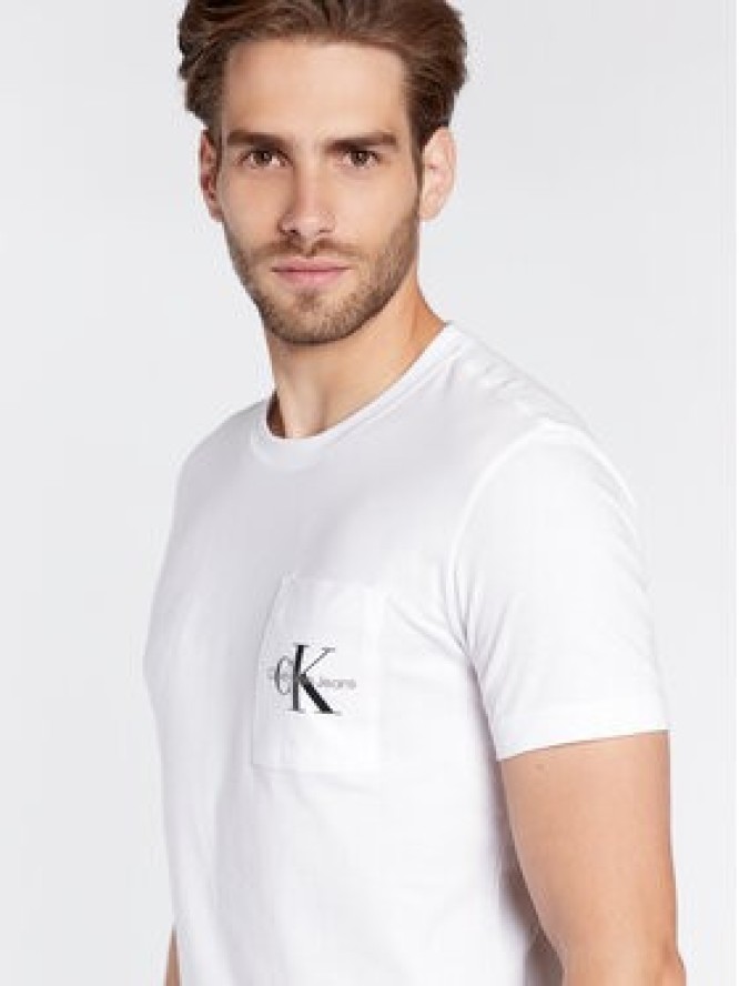 Calvin Klein Jeans T-Shirt J30J320936 Biały Slim Fit