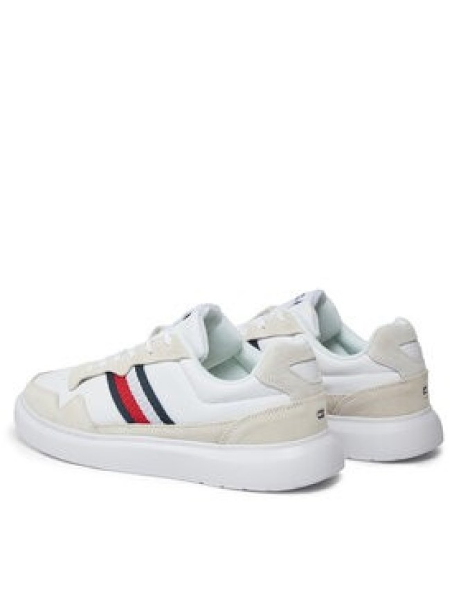 Tommy Hilfiger Sneakersy Light Cupsole Lth Mix Stripes FM0FM04889 Biały