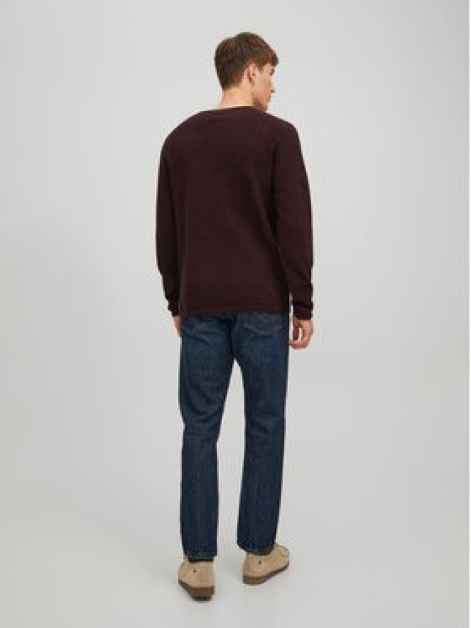 Jack&Jones Sweter 12157321 Bordowy Regular Fit