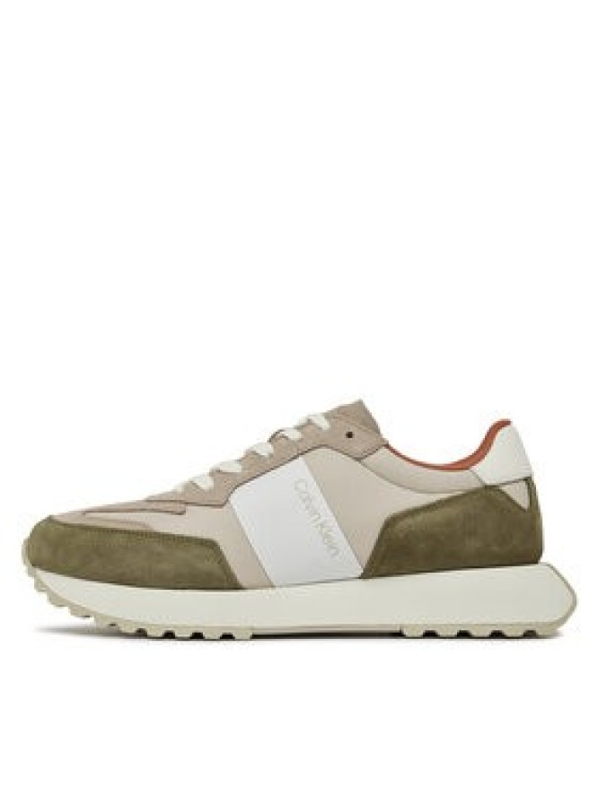 Calvin Klein Sneakersy Low Top Lace Up Mix HM0HM00497 Khaki