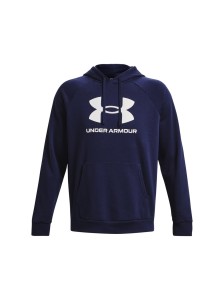 Bluza dresowa nierozpinana z kapturem męska Under Armour UA Rival Fleece Logo HD - granatowa