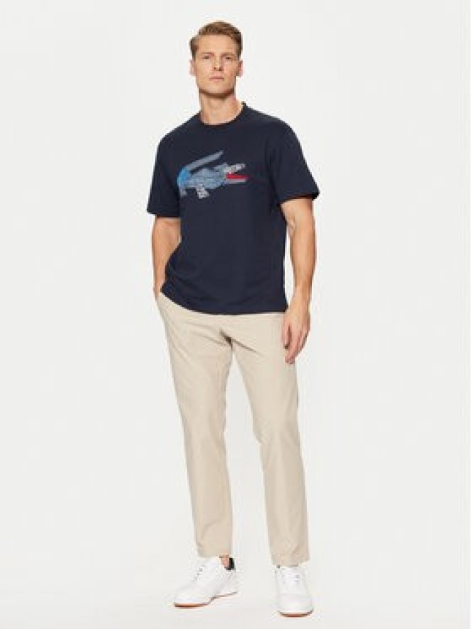 Lacoste T-Shirt TH3603 Granatowy Classic Fit