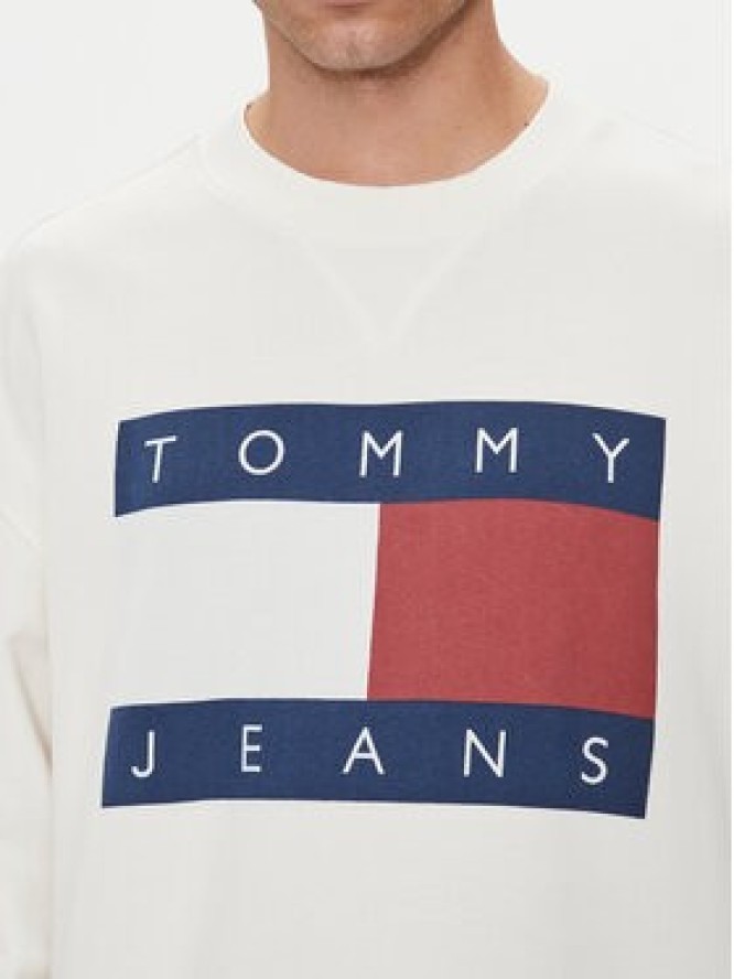 Tommy Jeans Bluza Big Flag DM0DM19222 Biały Relaxed Fit