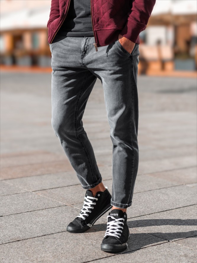 Spodnie męskie jeansowe SLIM FIT - czarne V3 P1077 - L