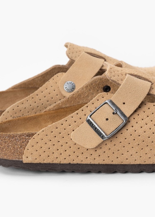 Klapki męskie BIRKENSTOCK BOSTON LEVE DOTTED NEW BEIGE