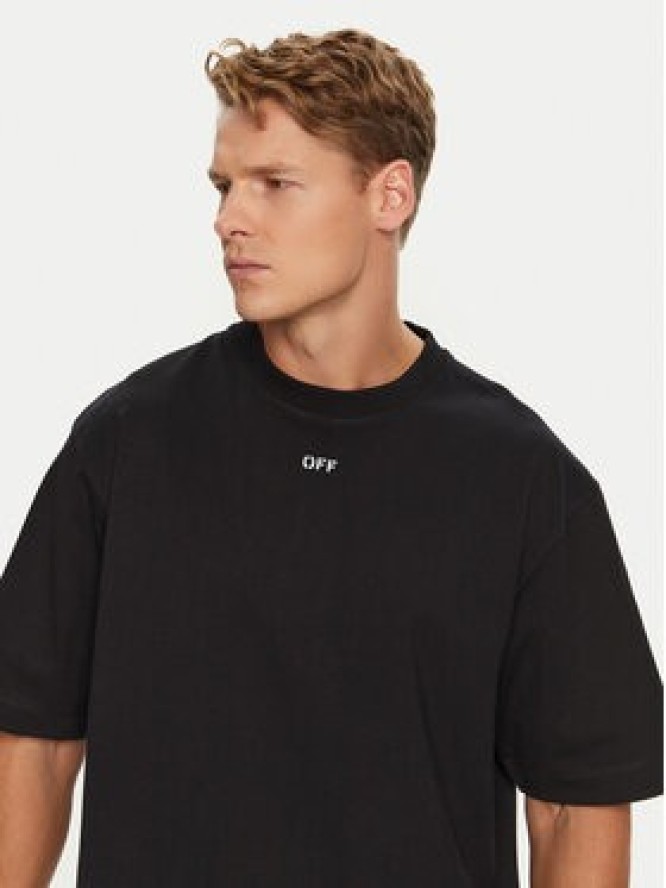 Off-White T-Shirt OMAA120F23JER0011001 Czarny Regular Fit