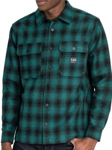 LEE WORKWEAR OVERSHIRT RELAXED FIT MĘSKA KOSZULA MATERIAŁOWA AGATE GREEN L68DCSNB 112117071