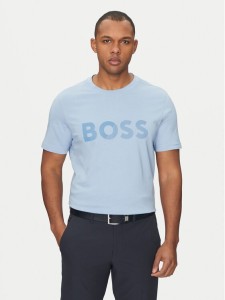 BOSS T-Shirt Tape Logo 50530990 Niebieski Regular Fit