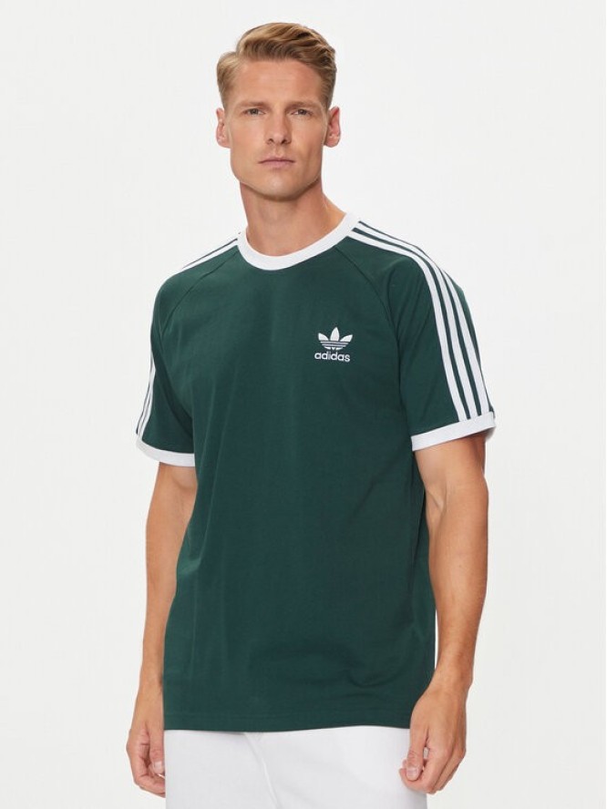 adidas T-Shirt adicolor Classics 3-Stripes IY8720 Zielony Slim Fit