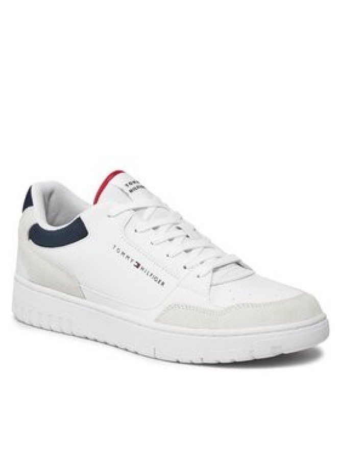 Tommy Hilfiger Sneakersy Th Basket Core Lth Mix Ess FM0FM05058 Biały