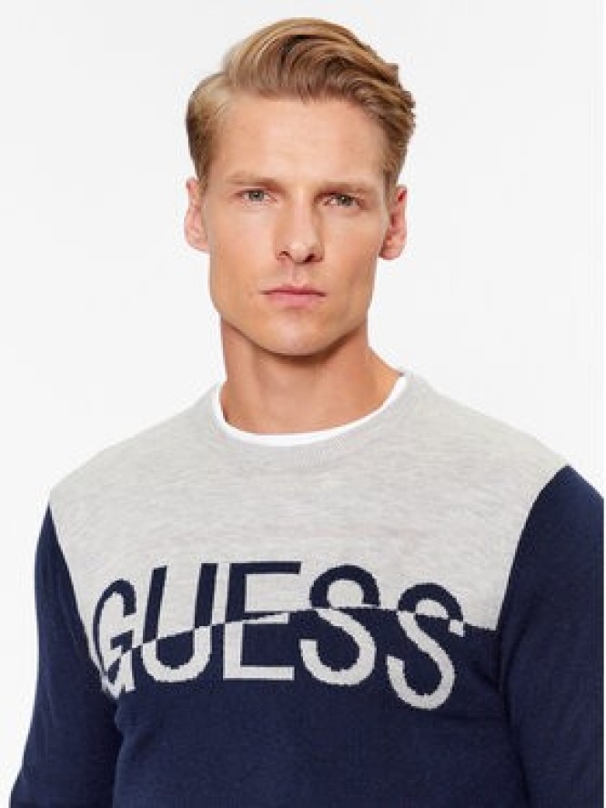 Guess Sweter M3BR09 Z3052 Granatowy Regular Fit