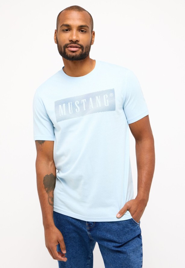 MUSTANG AUSTIN MĘSKI T-SHIRT LOGO NADRUK KOSZULKA ANGEL FALLS 1014937 5283