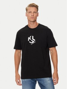 KARL LAGERFELD T-Shirt Klj Regular Monogram Sslv Tee 236D1704 Czarny Regular Fit