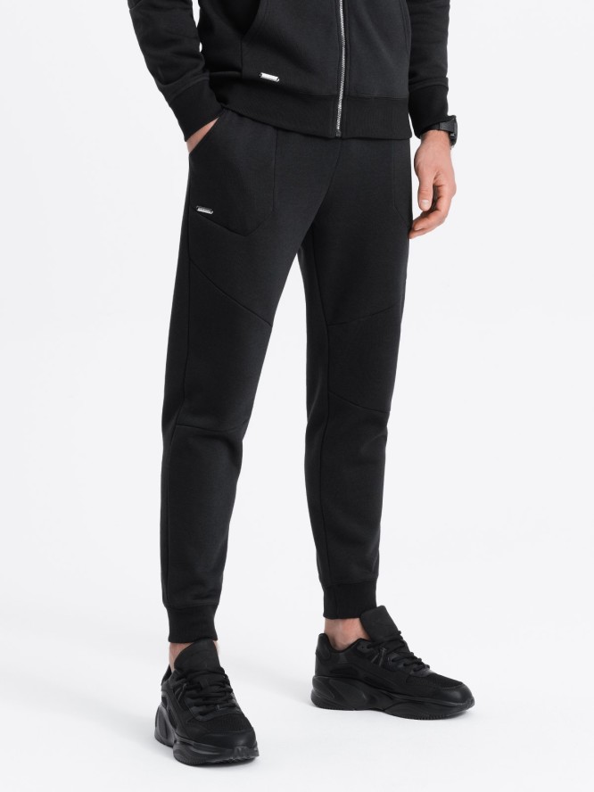 Komplet męski dresowy bluza rozpinana + spodnie - czarny V1 Z63 - M