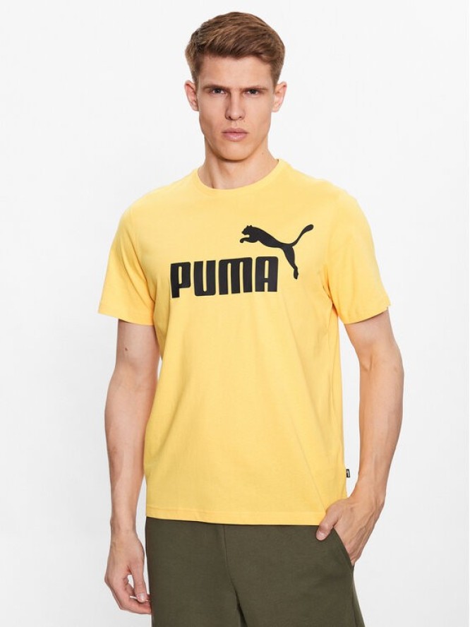 Puma T-Shirt Essentials Logo 586667 Żółty Regular Fit