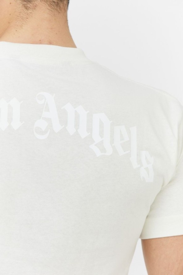 PALM ANGELS Biały t-shirt męski z misiem