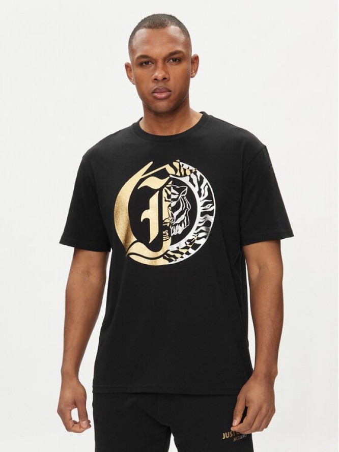 Just Cavalli T-Shirt 76OAHG05 Czarny Regular Fit