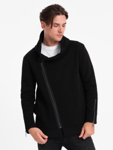 Rozpinana bluza męska ze stójką LONDON - czarna B1362 - XXL