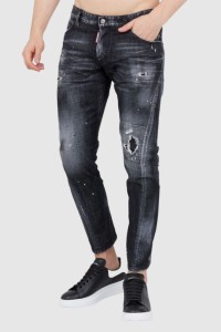 DSQUARED2 Czarne jeansy męskie sexy twist jean