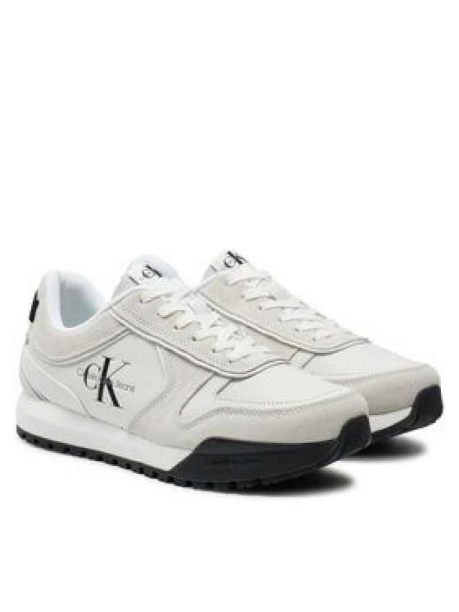 Calvin Klein Jeans Sneakersy Toothy Runner Irregular Lines YM0YM00624 Biały