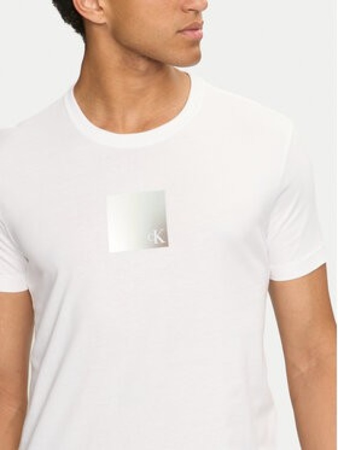 Calvin Klein Jeans T-Shirt Metallic Box J30J325686 Biały Slim Fit