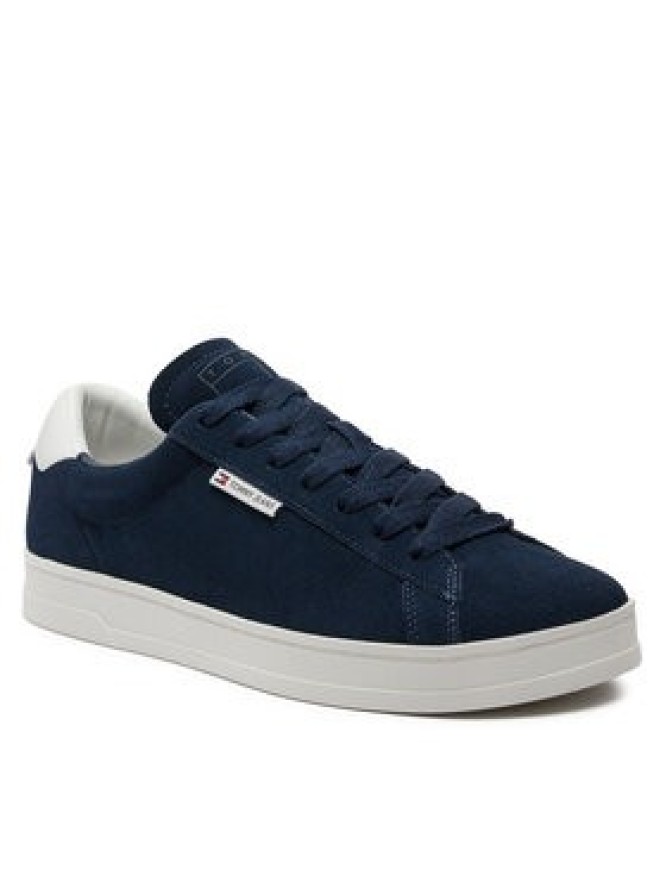 Tommy Jeans Sneakersy Tjm Leather Low Cupsole Suede EM0EM01375 Granatowy