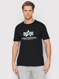 Alpha Industries T-Shirt Basic Reflective Print 100501RP Czarny Regular Fit