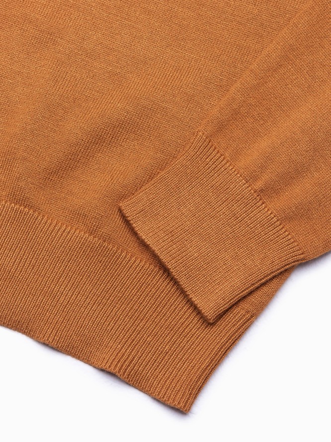 Elegancki sweter męski - camel V12 E177 - XXL