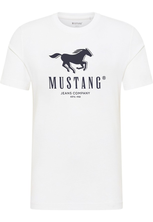 MUSTANG ALEX C PRINT MĘSKI T-SHIRT KOSZULA LOGO TEE GENERAL WHITE 1015051 2045